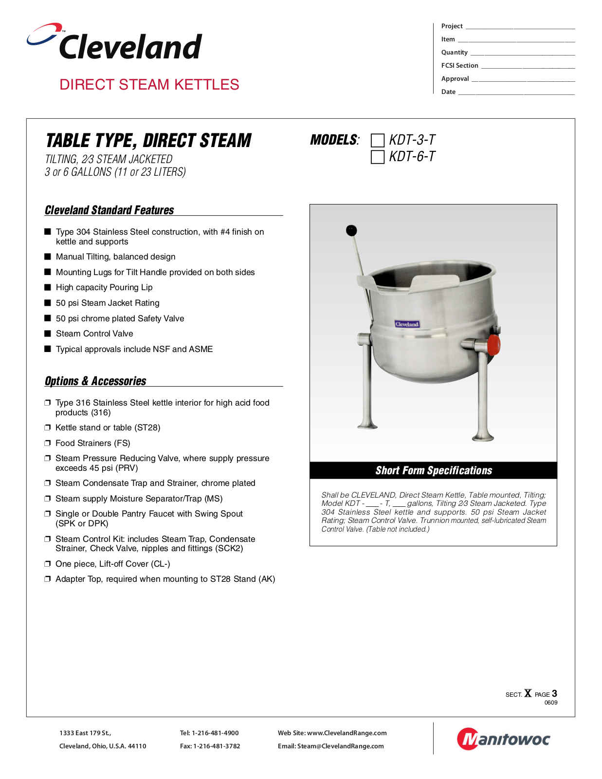 Cleveland KDT-6-T User Manual