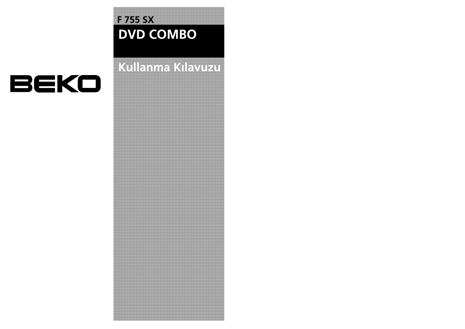 Beko F 755 SX DVD COMBO User Manual