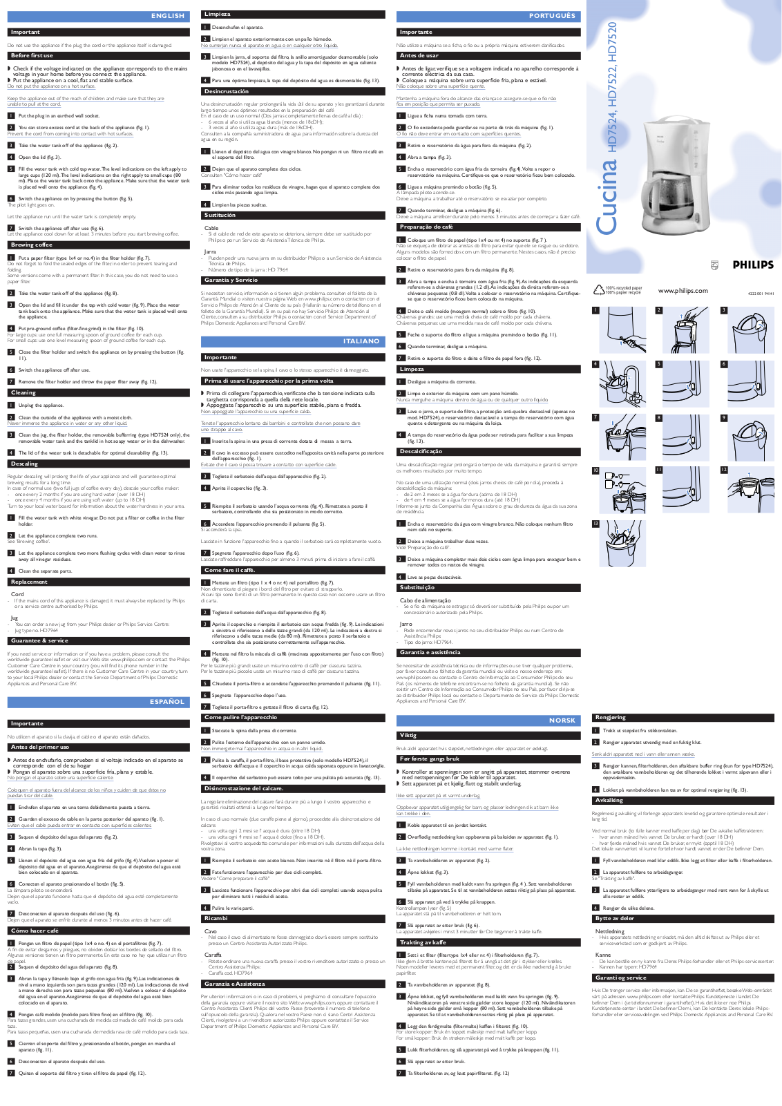 Philips HD7522/60, HD7522/16 User Manual