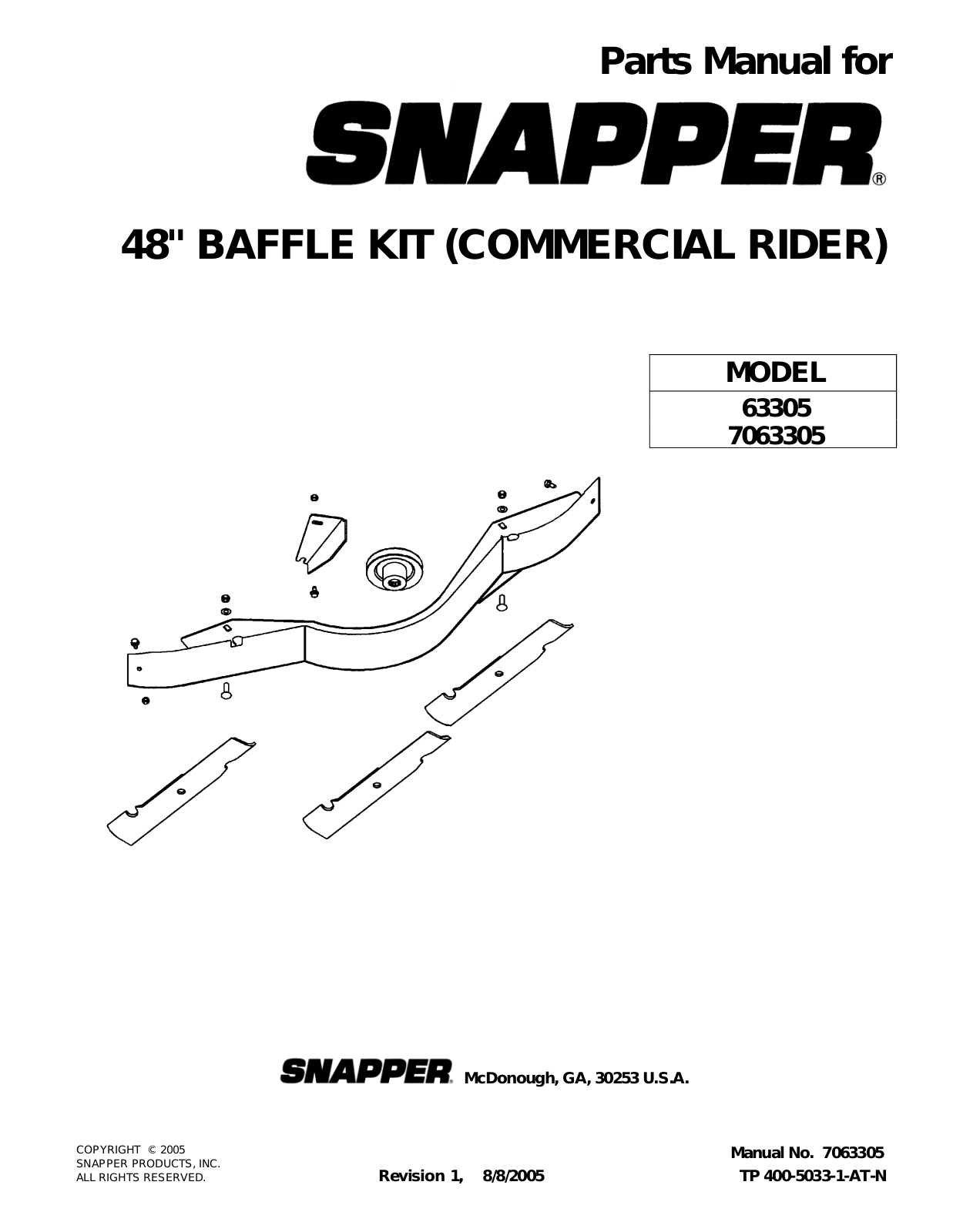 Snapper 63305, 7063305 User Manual