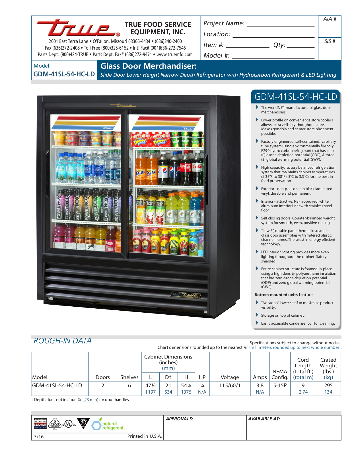 True GDM-41SL-54-HC-LD User Manual