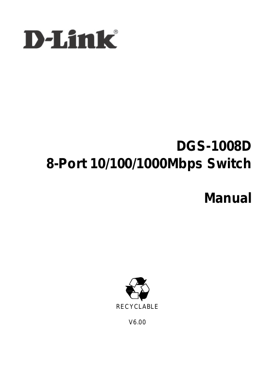 D Link Dgs 1008p Bedienungsanleitung Deutsch D-Link DGS-1008D/B User Manual