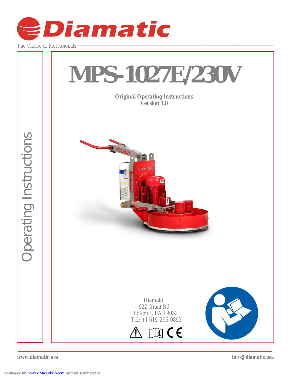 Diamatic MPS-1027E Operating Instructions Manual - ManualMachine.com