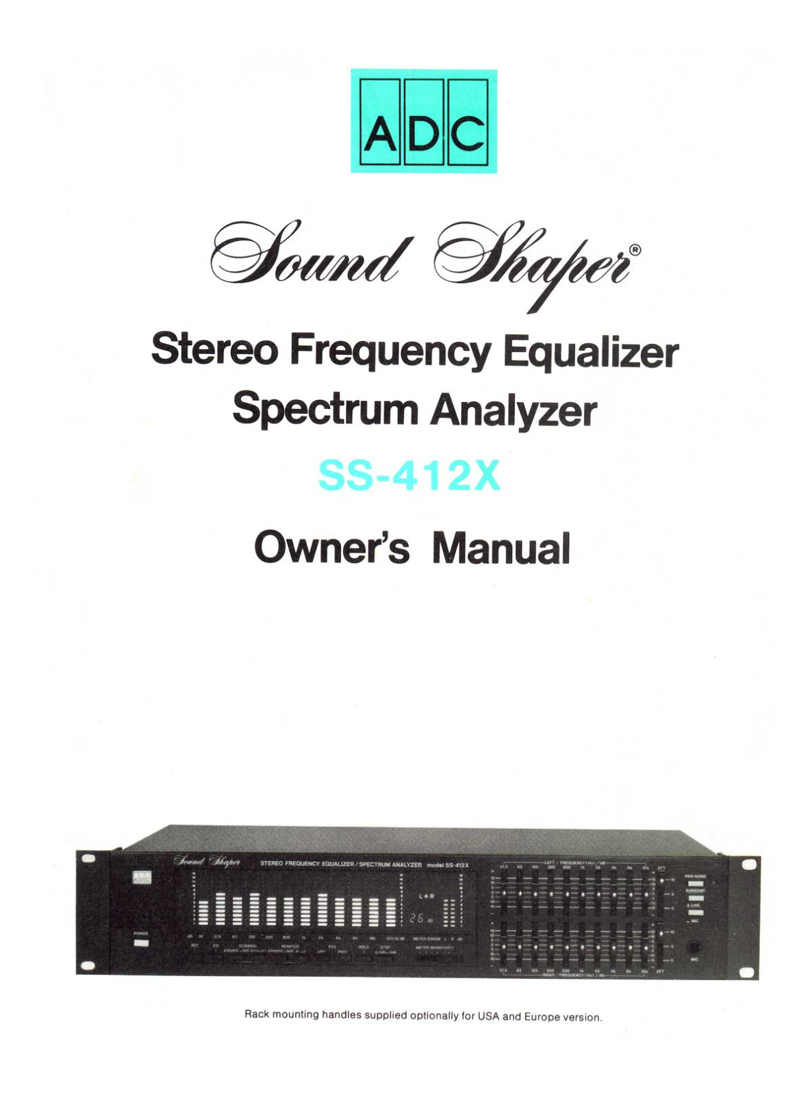 ADC SS-421-X Owners manual