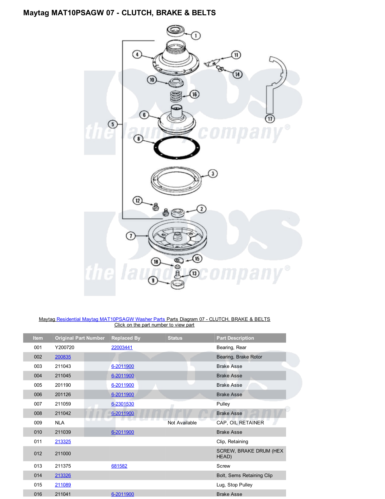 Maytag MAT10PSAGW Parts Diagram