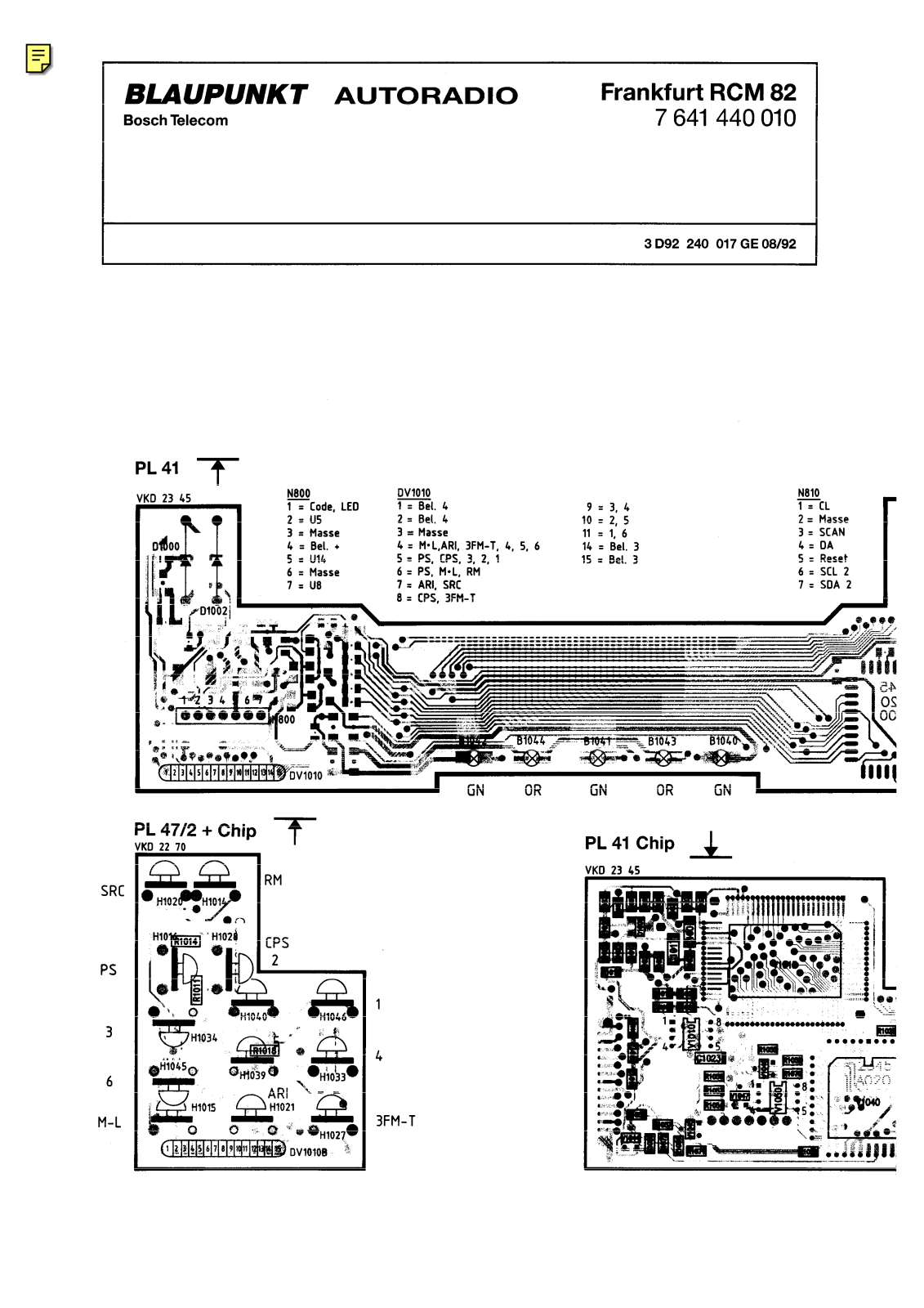 Blaupunkt rcm82 Schematics