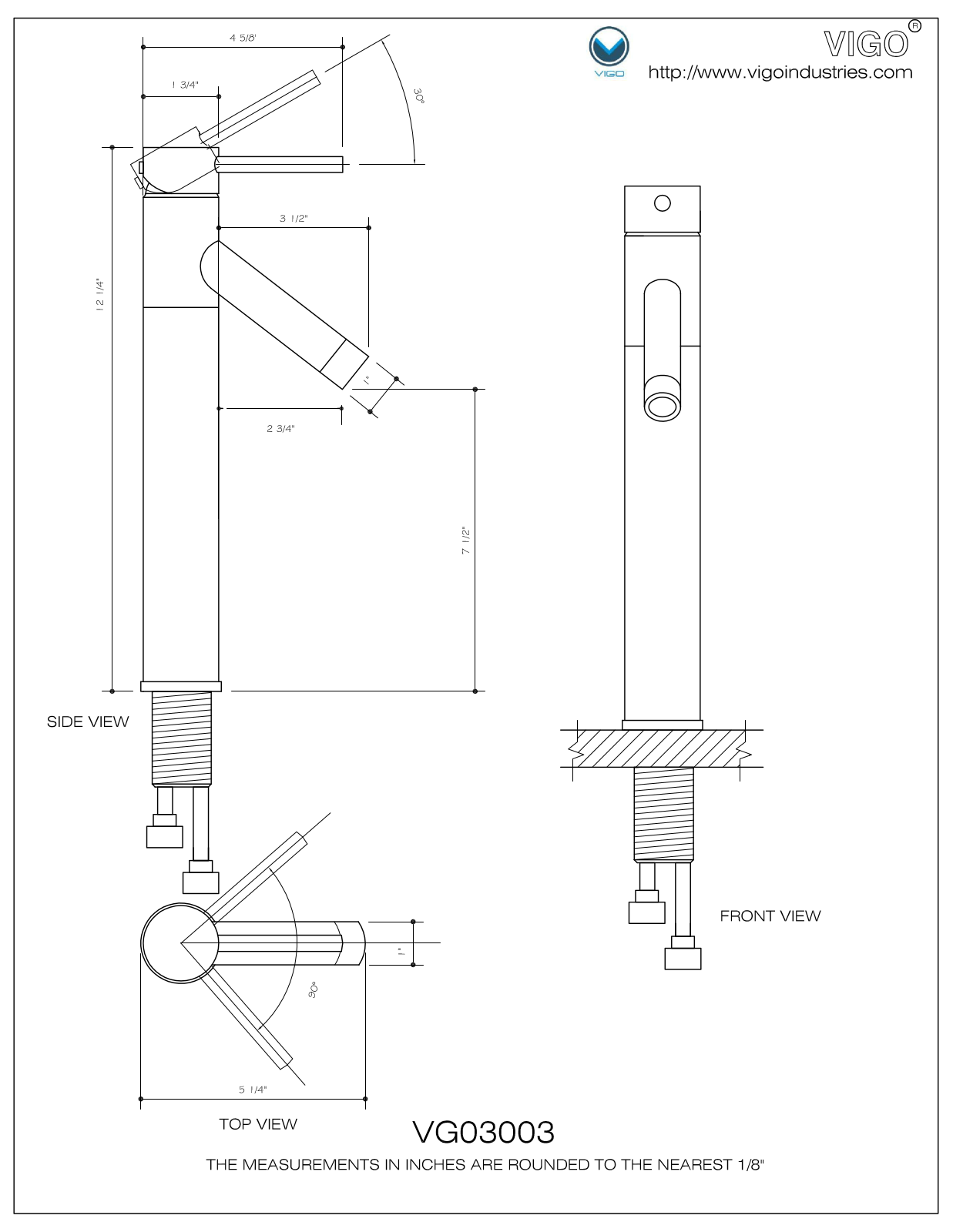 Vigo VG03003CH Installation Manual