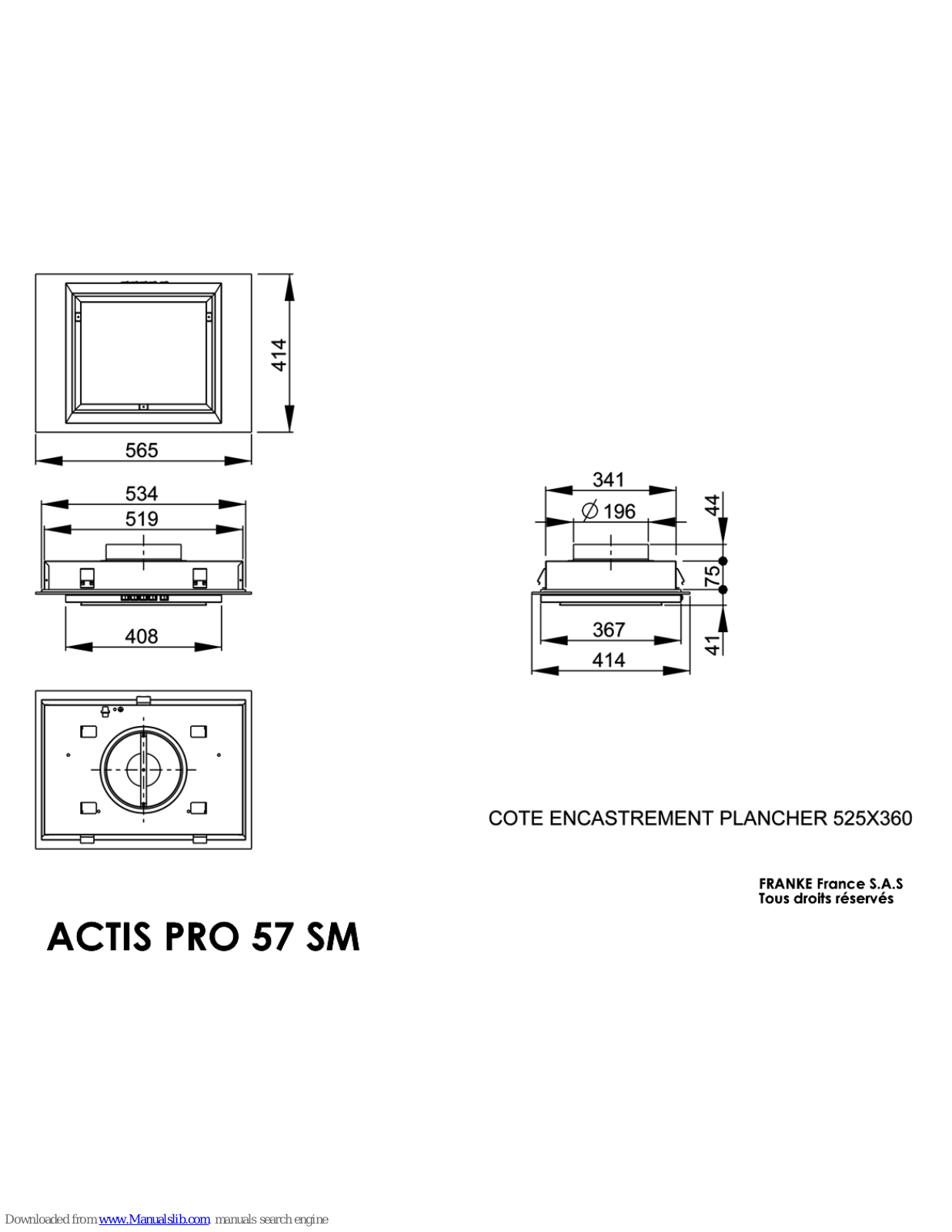ROBLIN ACTIS PRO 57 SM Dimensions - ManualMachine.com