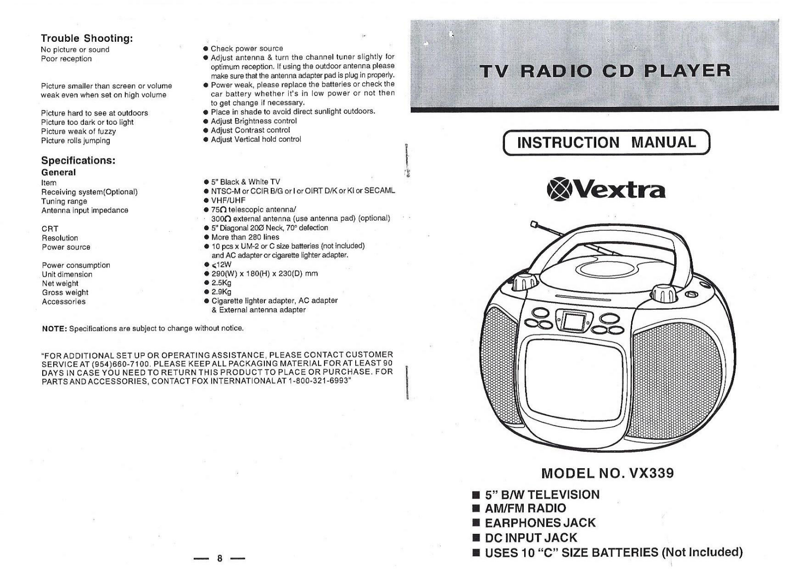 Memorex VX339 User Manual