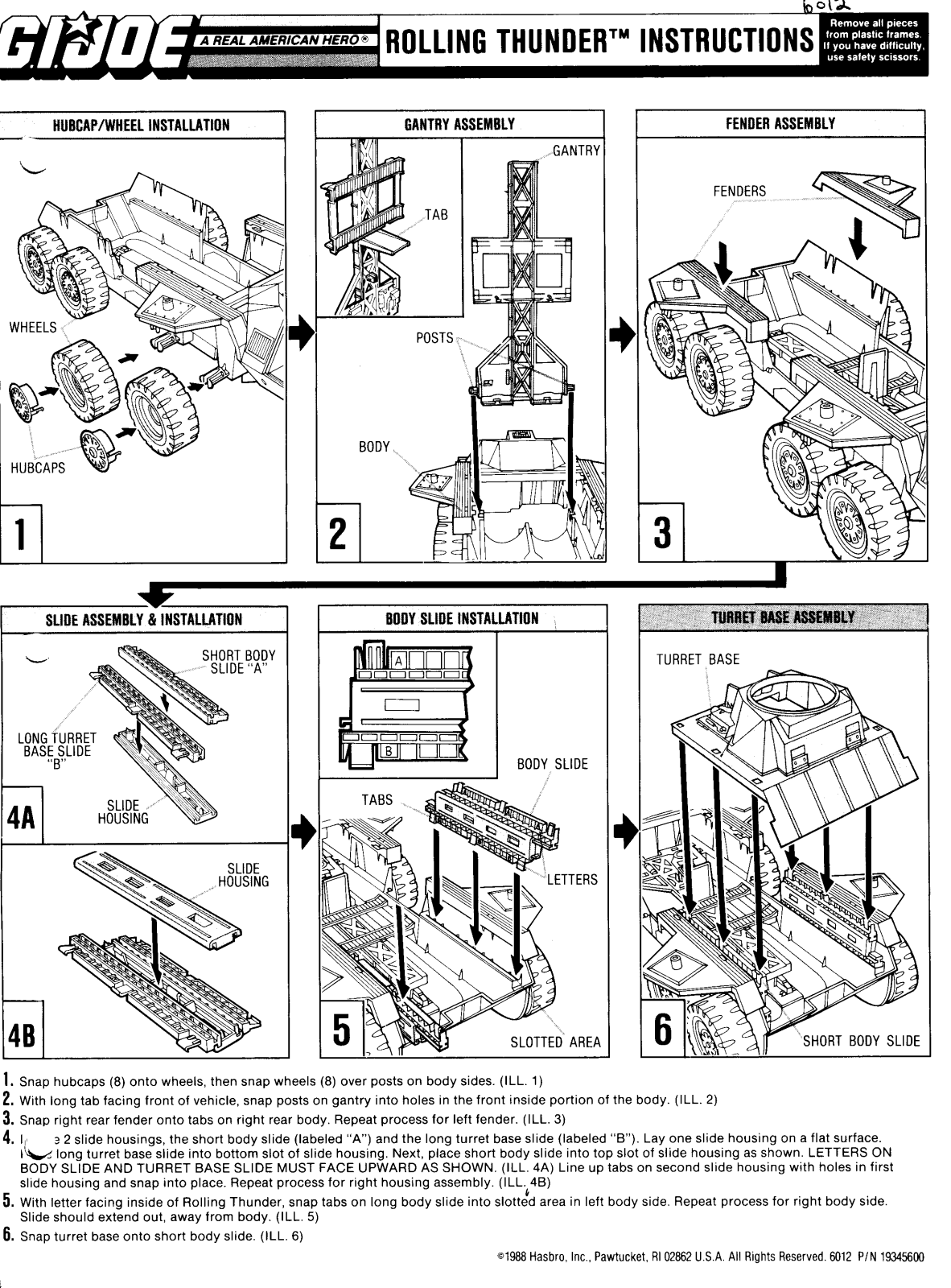 HASBRO GIJoe Rolling Thunder User Manual