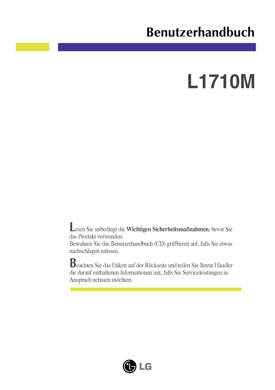 Lg L1710M User Manual