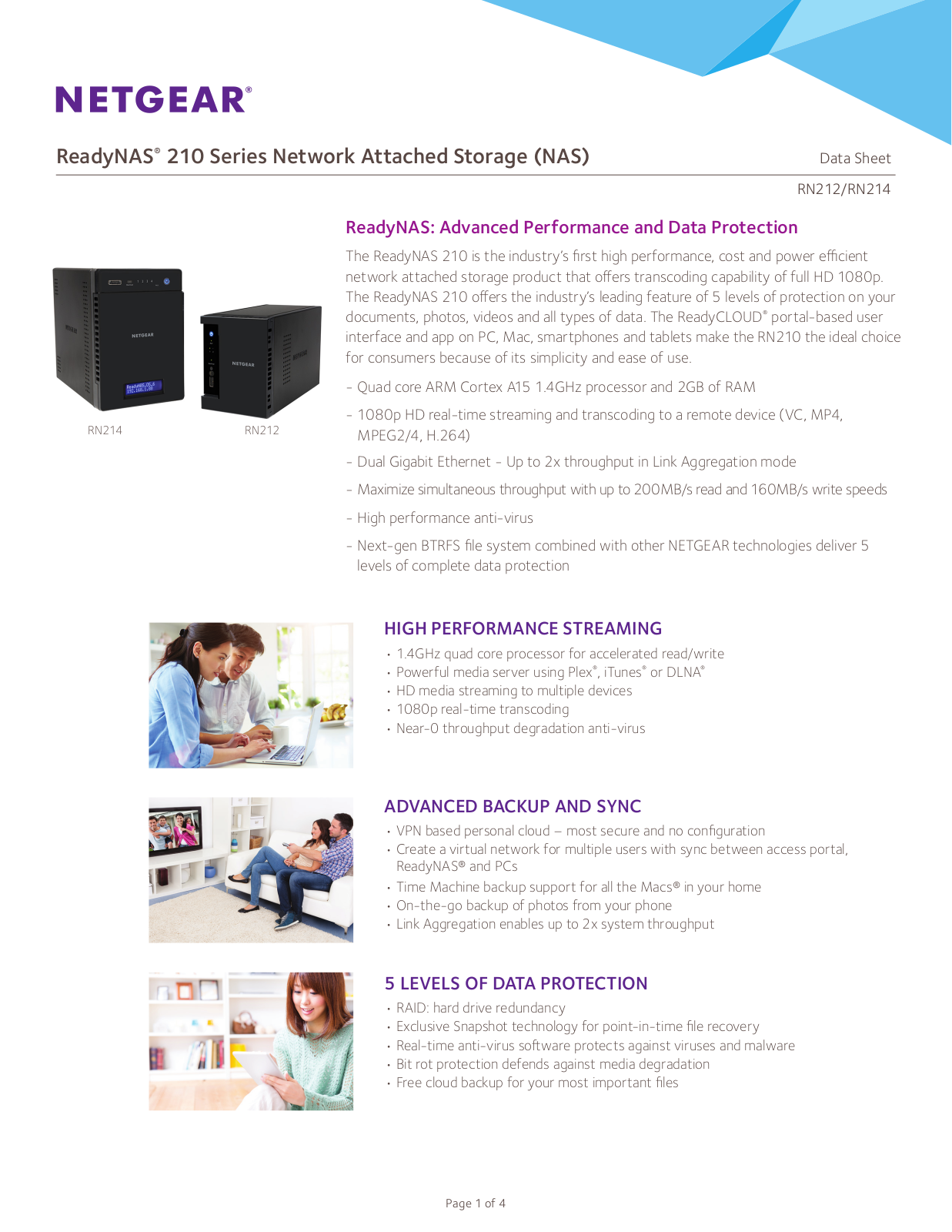 Netgear RN212D22-100NES Product Data Sheet