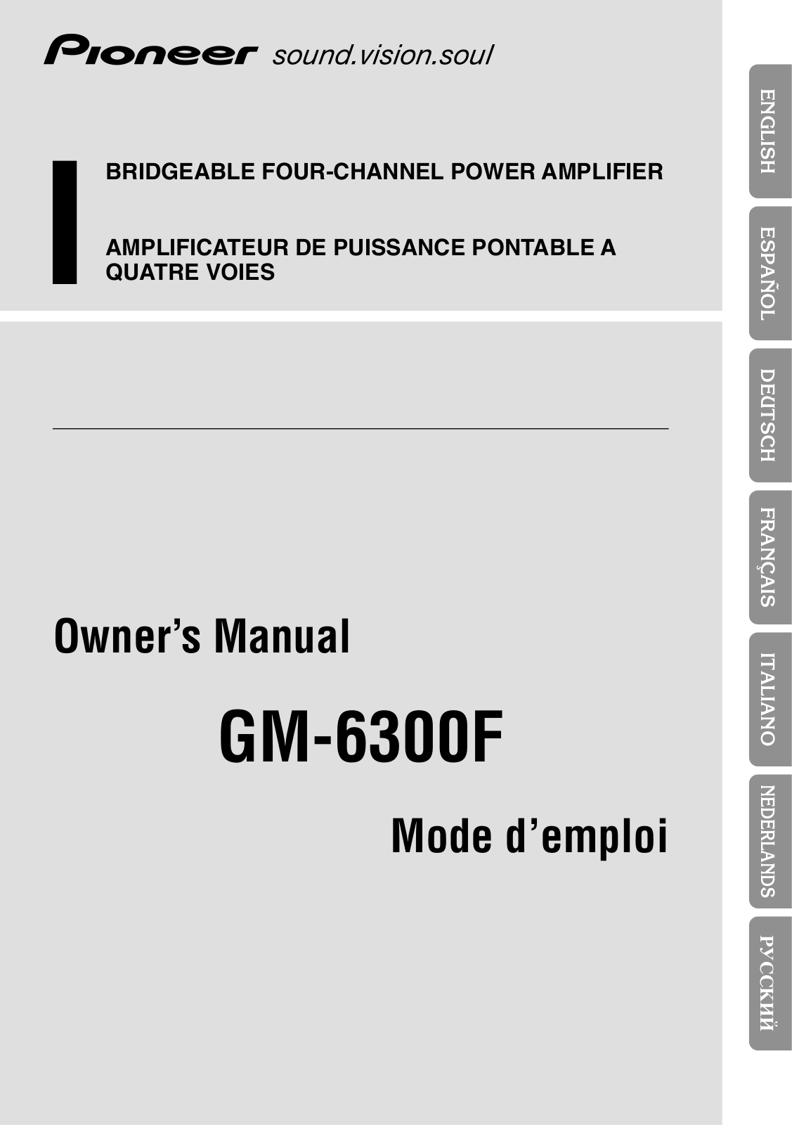 Pioneer GM-6300 F User Manual