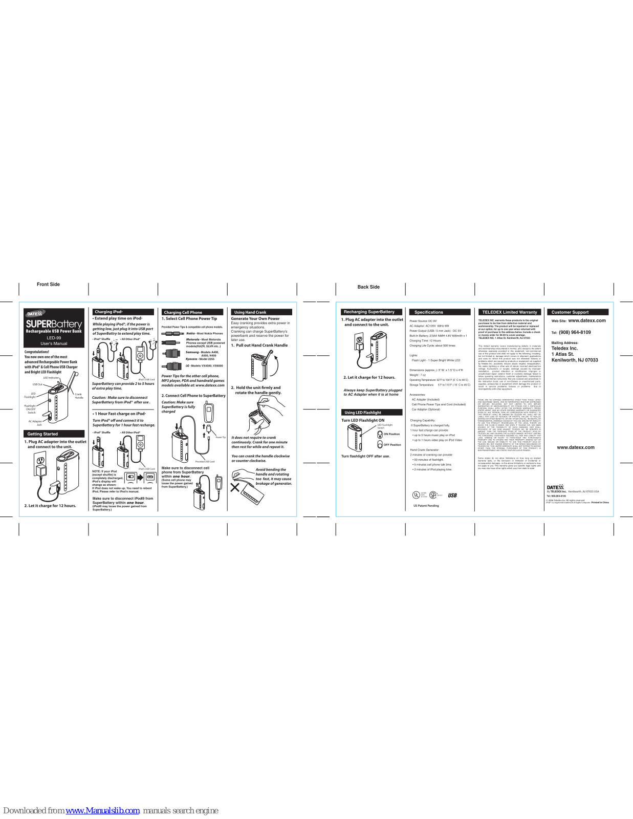 Datexx SUPERBattery LED-99 User Manual