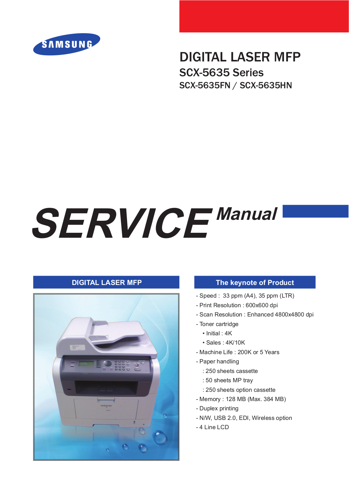 Samsung SCX-5635HN, SCX-5635FN, SCX-5635 Service Manual