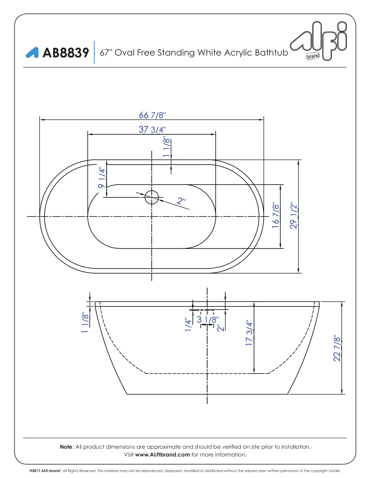 Alfi Brand NBT1469 Specifications Sheet - ManualMachine.com