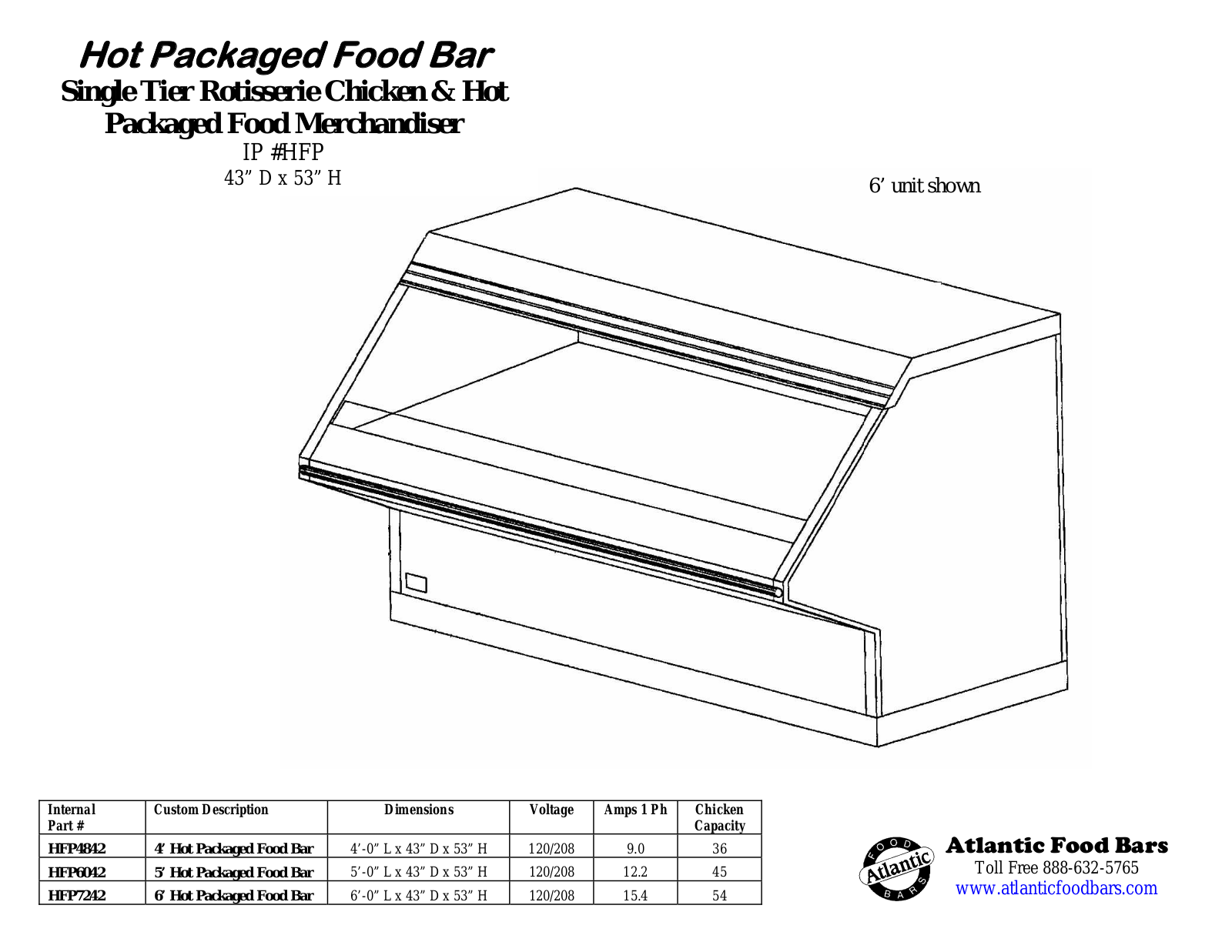 Atlantic Food Bar HFP7242 User Manual