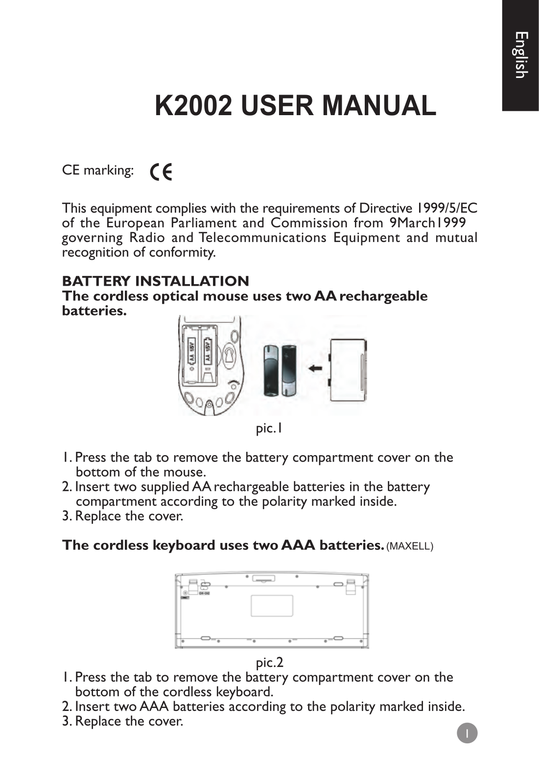 G Tech Technology K2002 Users Manual