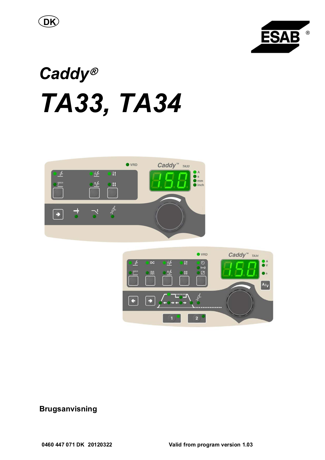 ESAB TA33, TA34 Caddy Instruction manual