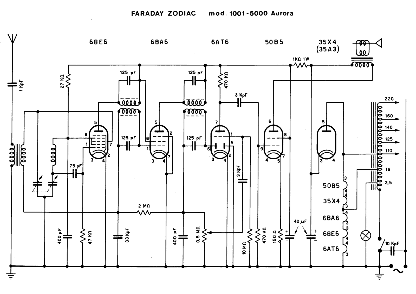 Faraday Zodiac 1001, 5000 schematic