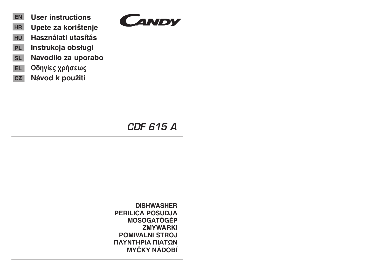 Candy CDF 615 A - 39 S User Manual