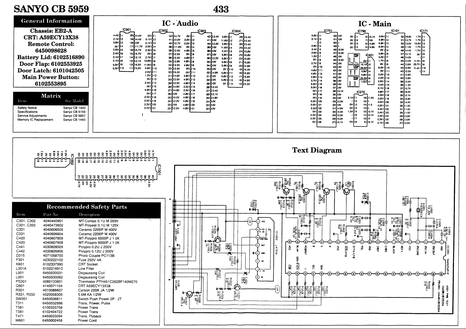 Sanyo CB5959 Schematic