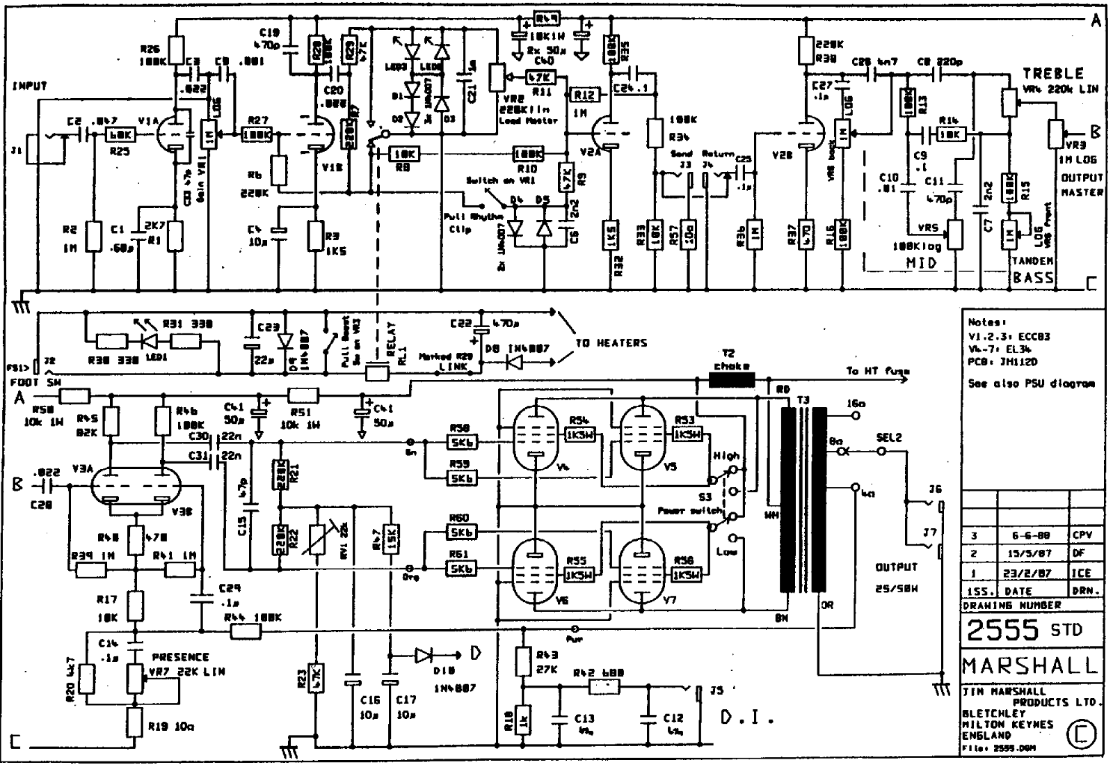 Marshall 2555jubilee schematic