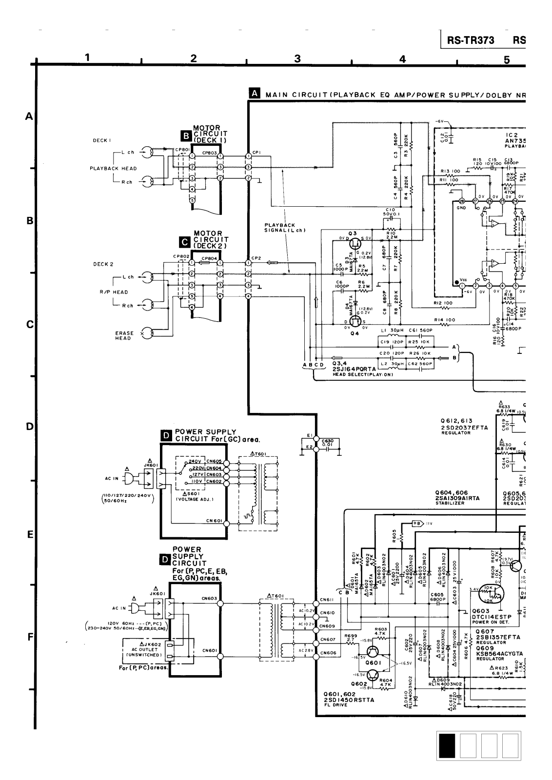 Technics RSTR-373 Schematic