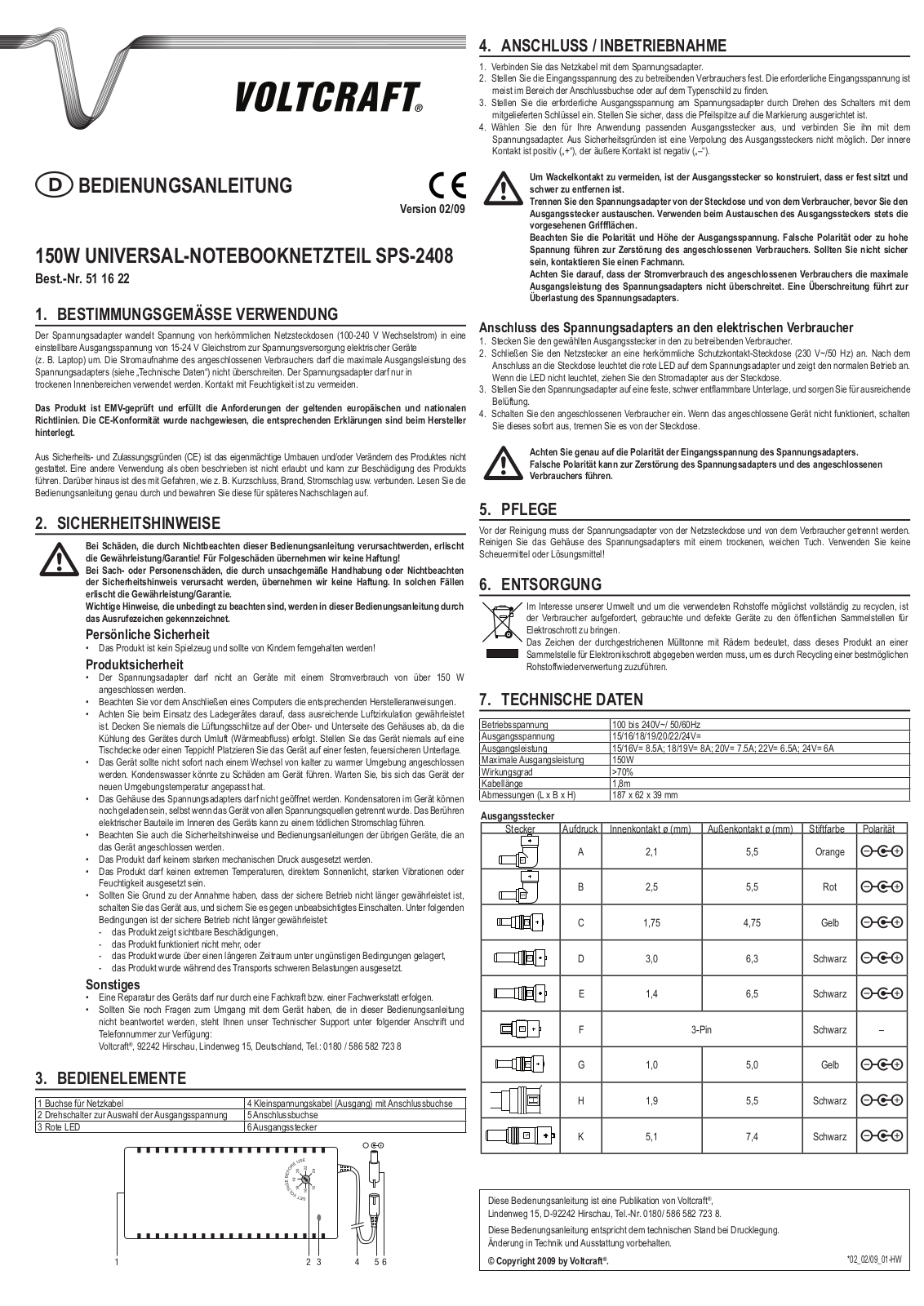 VOLTCRAFT 511622 Operation Manual