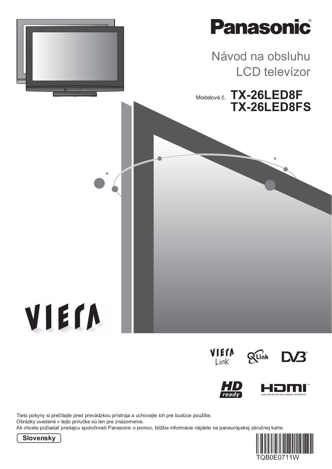 Panasonic TX-26LED8FS, TX-26LED8F User Manual