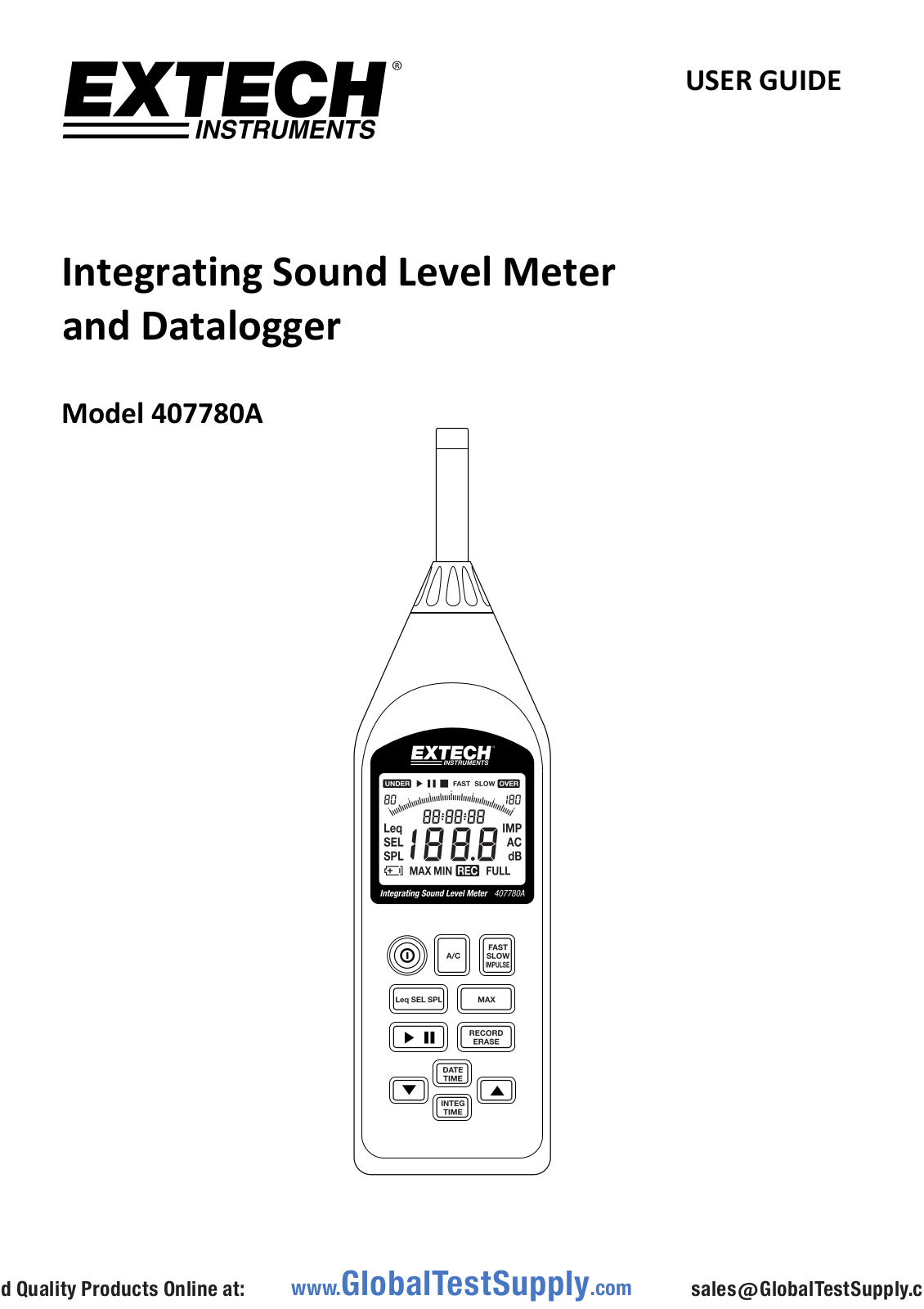 Extech Instruments 407780A-NIST, 407780A User manual - ManualMachine.com