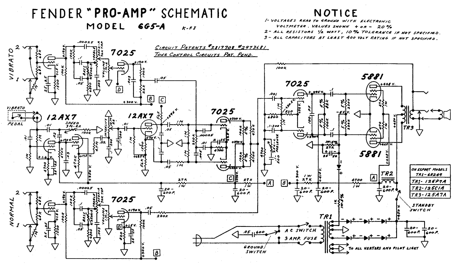 Fender Pro-6G5A Schematic