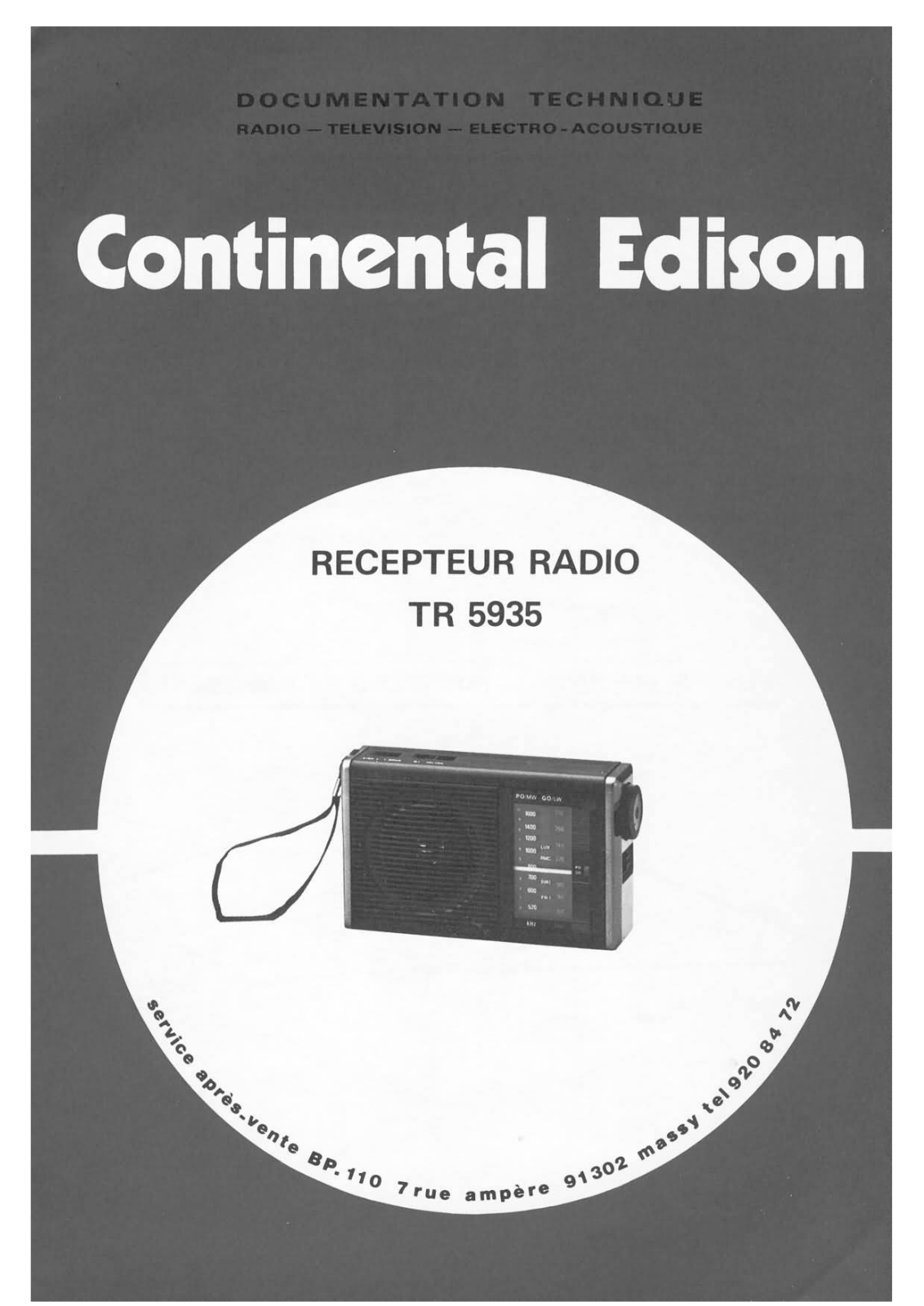 Continental Edison TR-5935 Service Manual