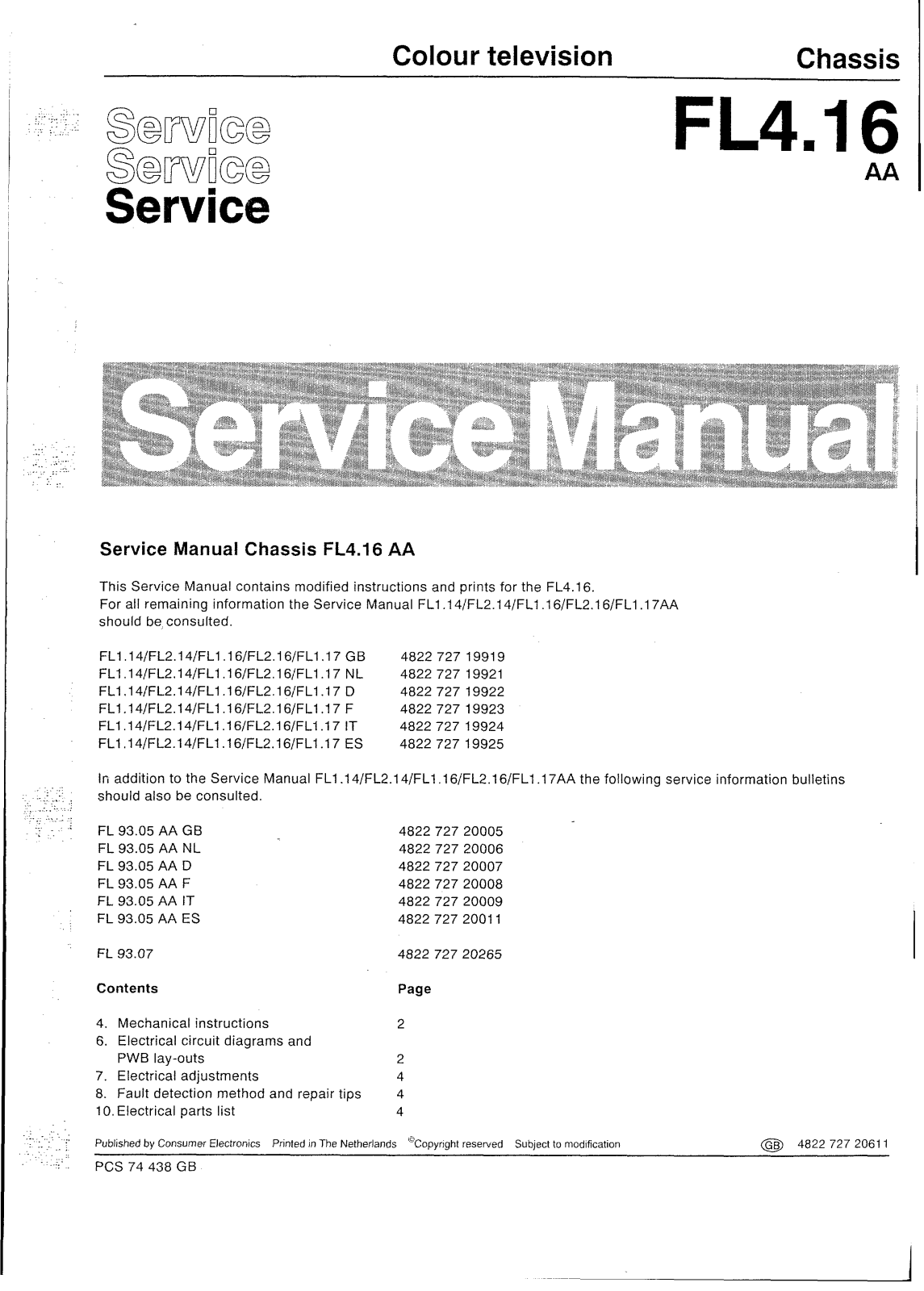 Philips FL4.16 Service Manual