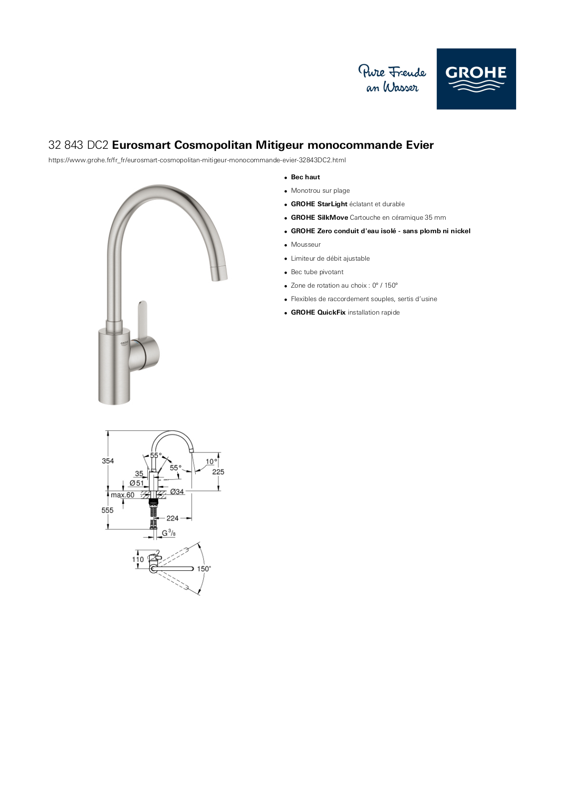 Grohe 32843DC2 Specification - ManualMachine.com