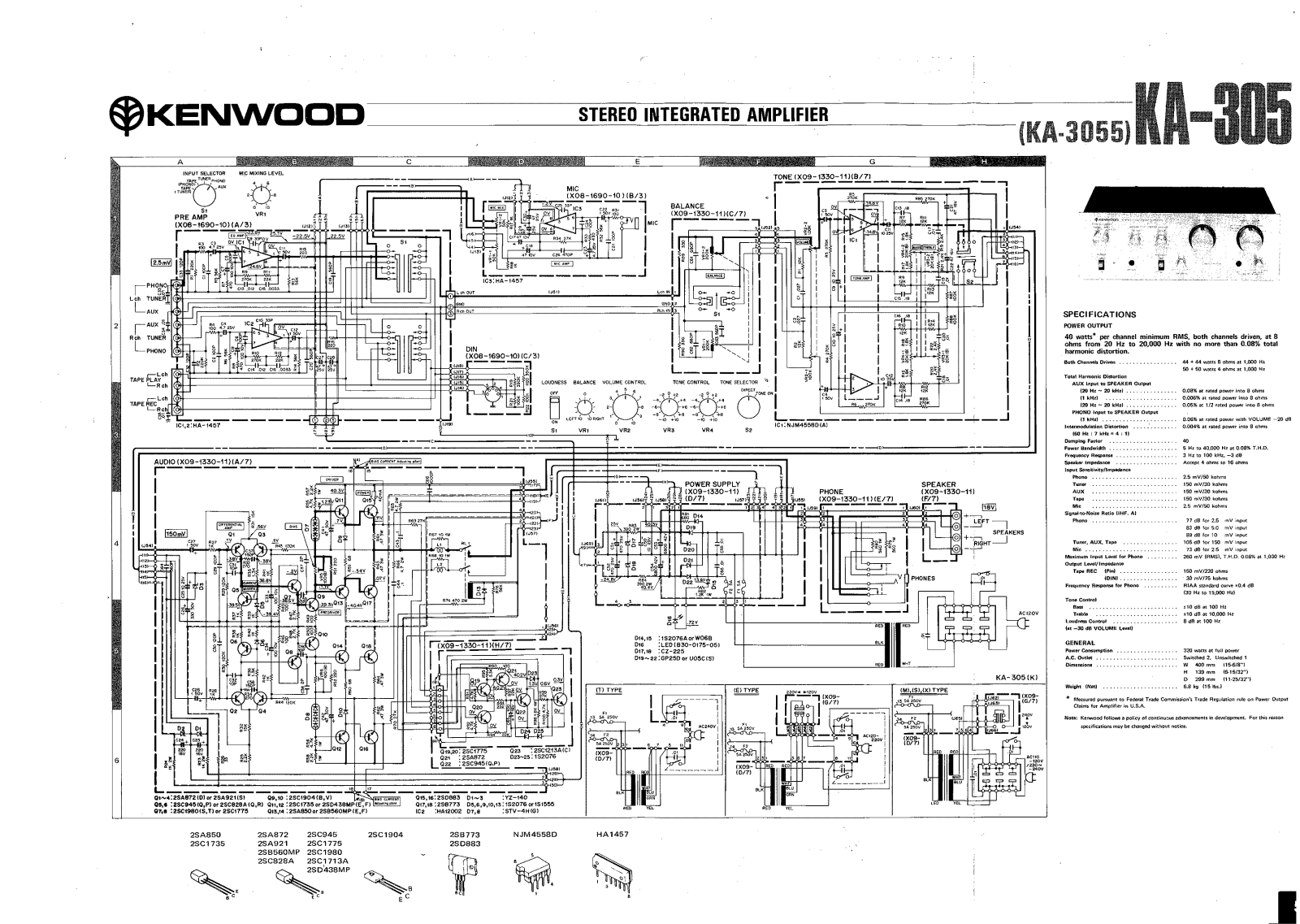 Kenwood KA-305 Schematic