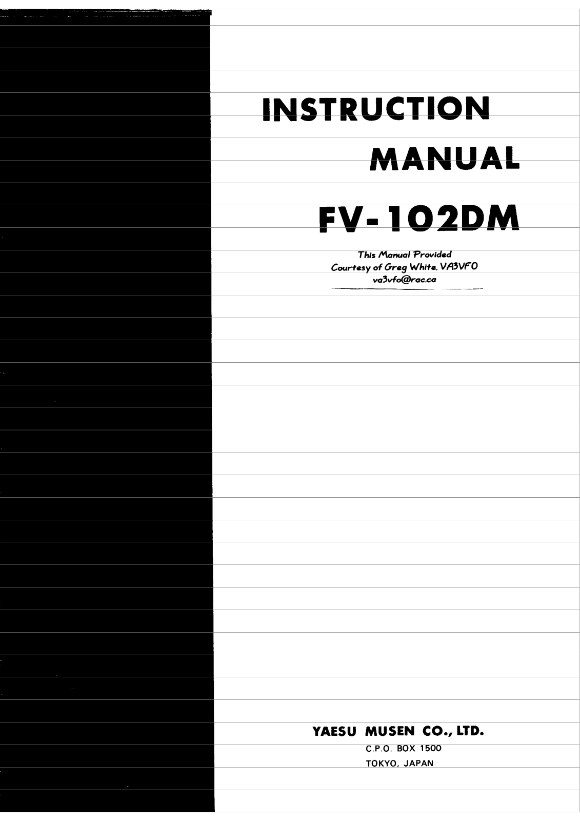 Yaesu FV-102DM User guide