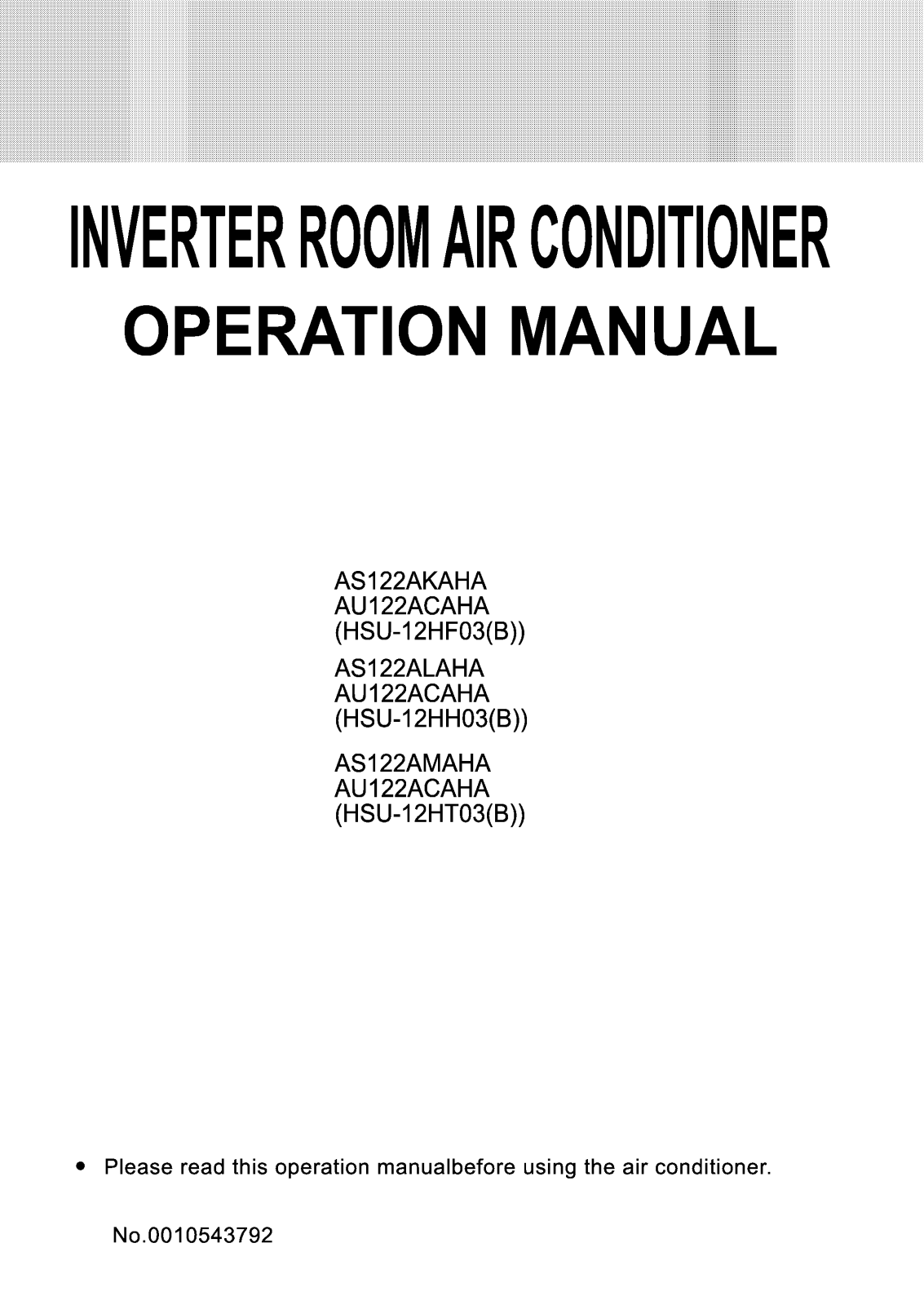 Haier HSU-12HF03-B User Manual