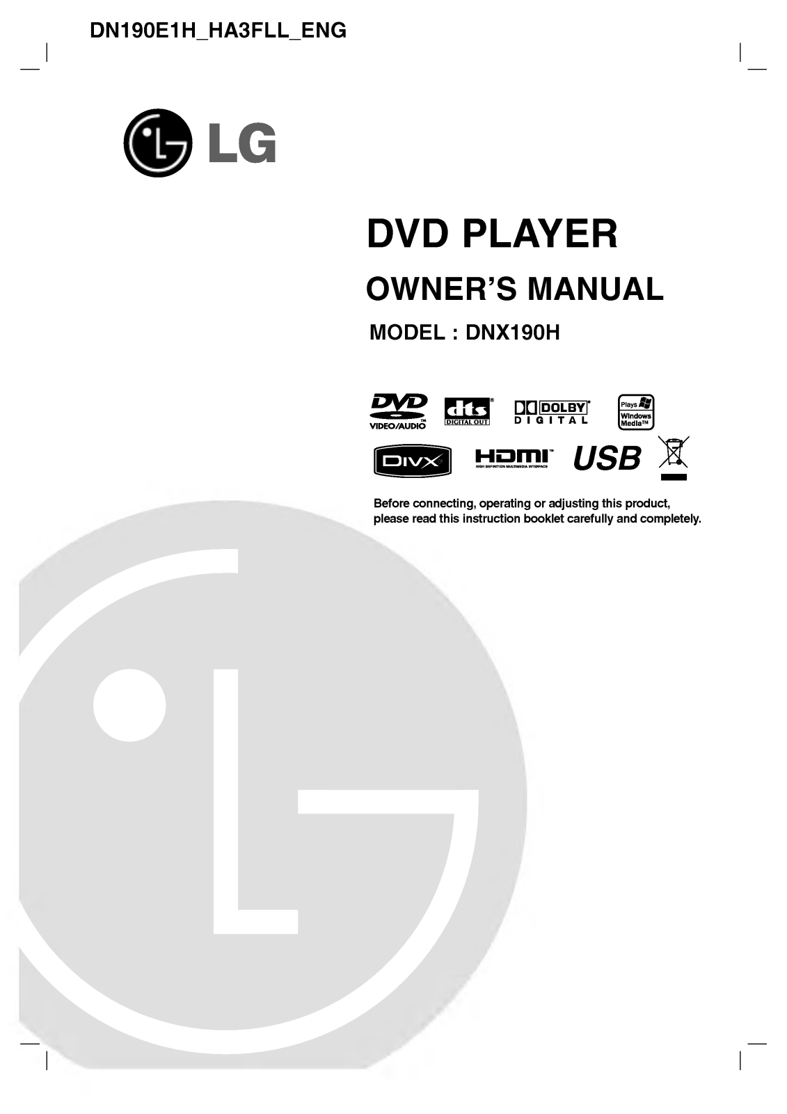 LG DN190E1H User manual