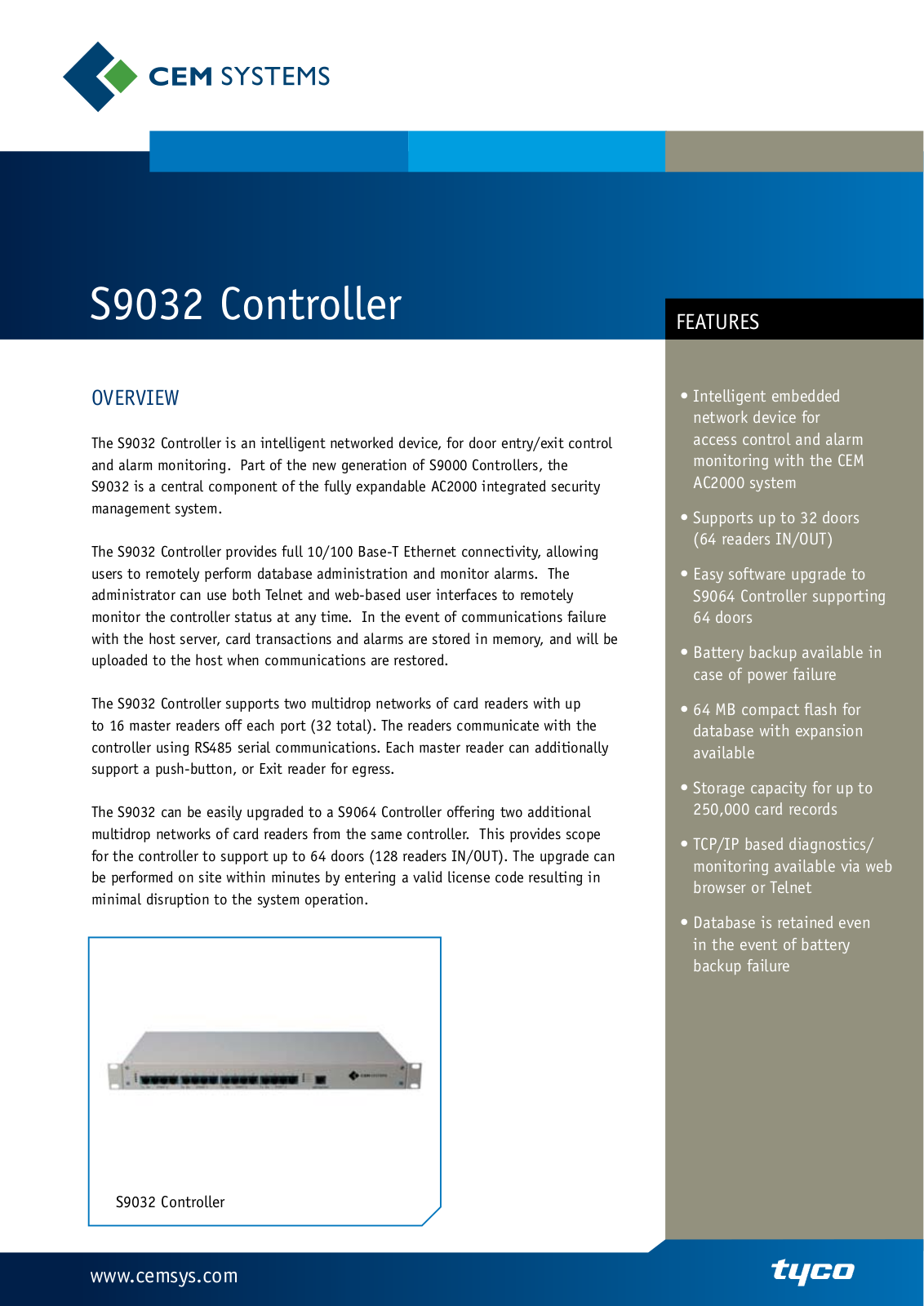 Tyco S9064, S9032 User Manual