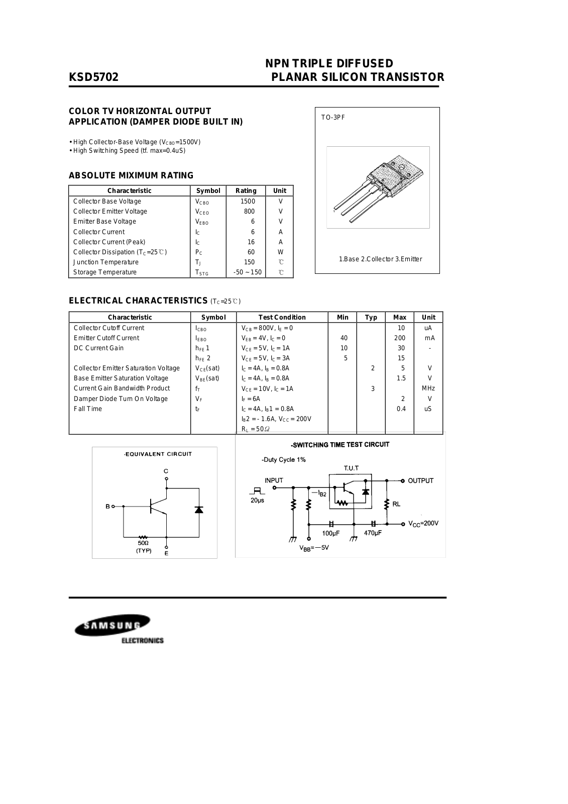 Samsung ksd5702 Datasheet - ManualMachine.com