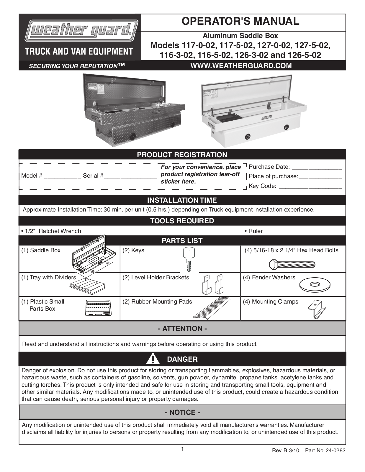 WEATHER GUARD 117-0-02 User Manual