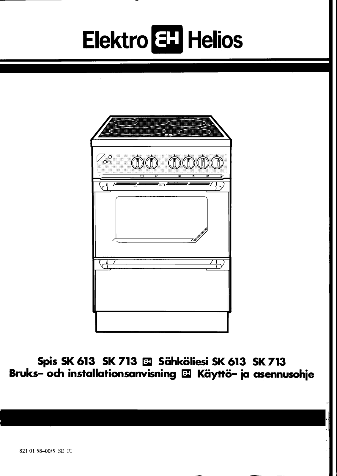 Elektro helios SK713, SK613 User Manual