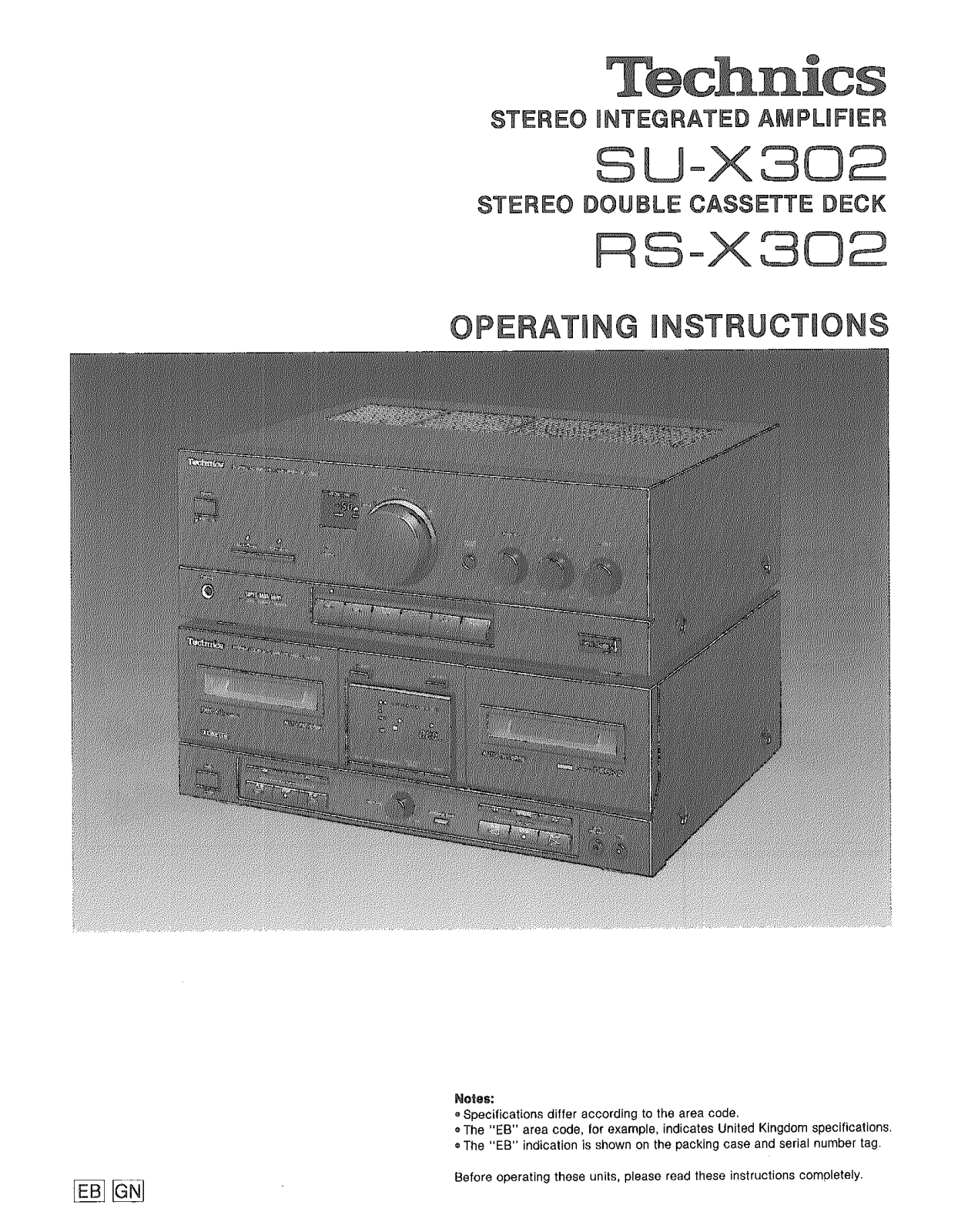 Panasonic SU-X302, RS-X302 User Manual