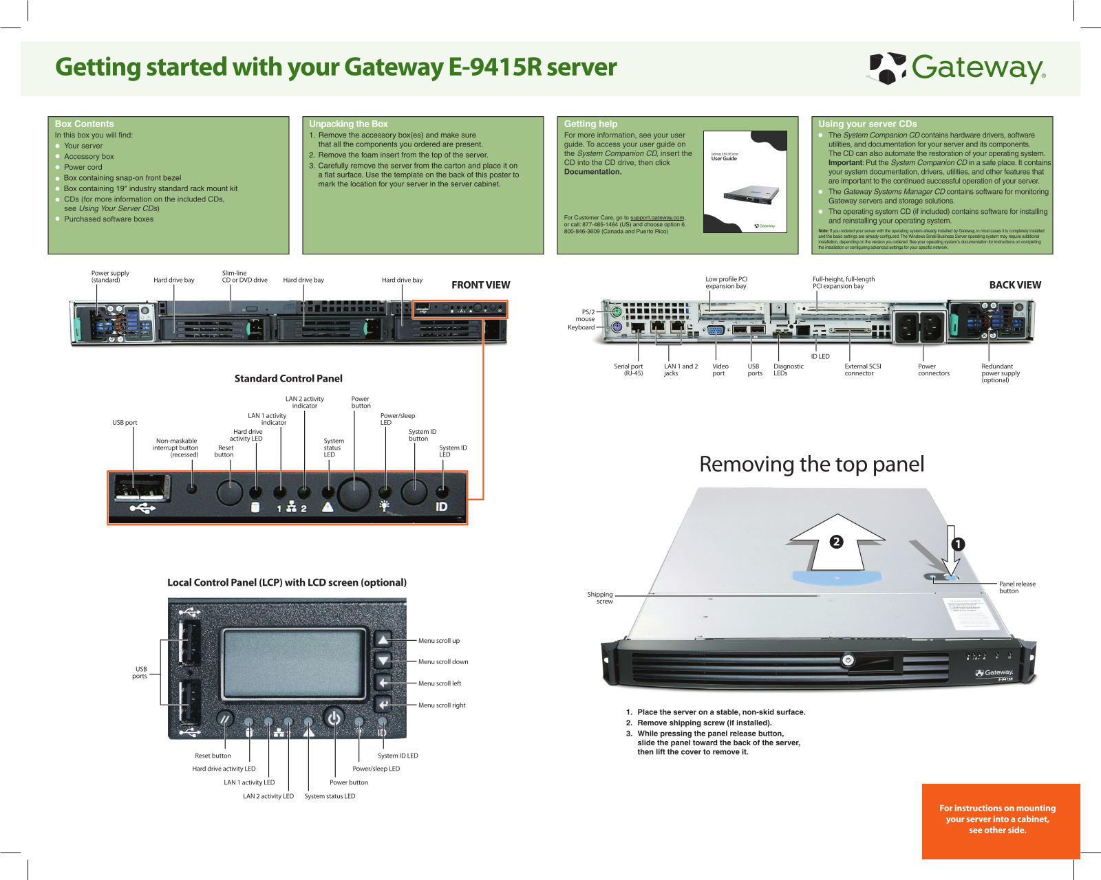 Gateway E-9415R Quick Start Manual