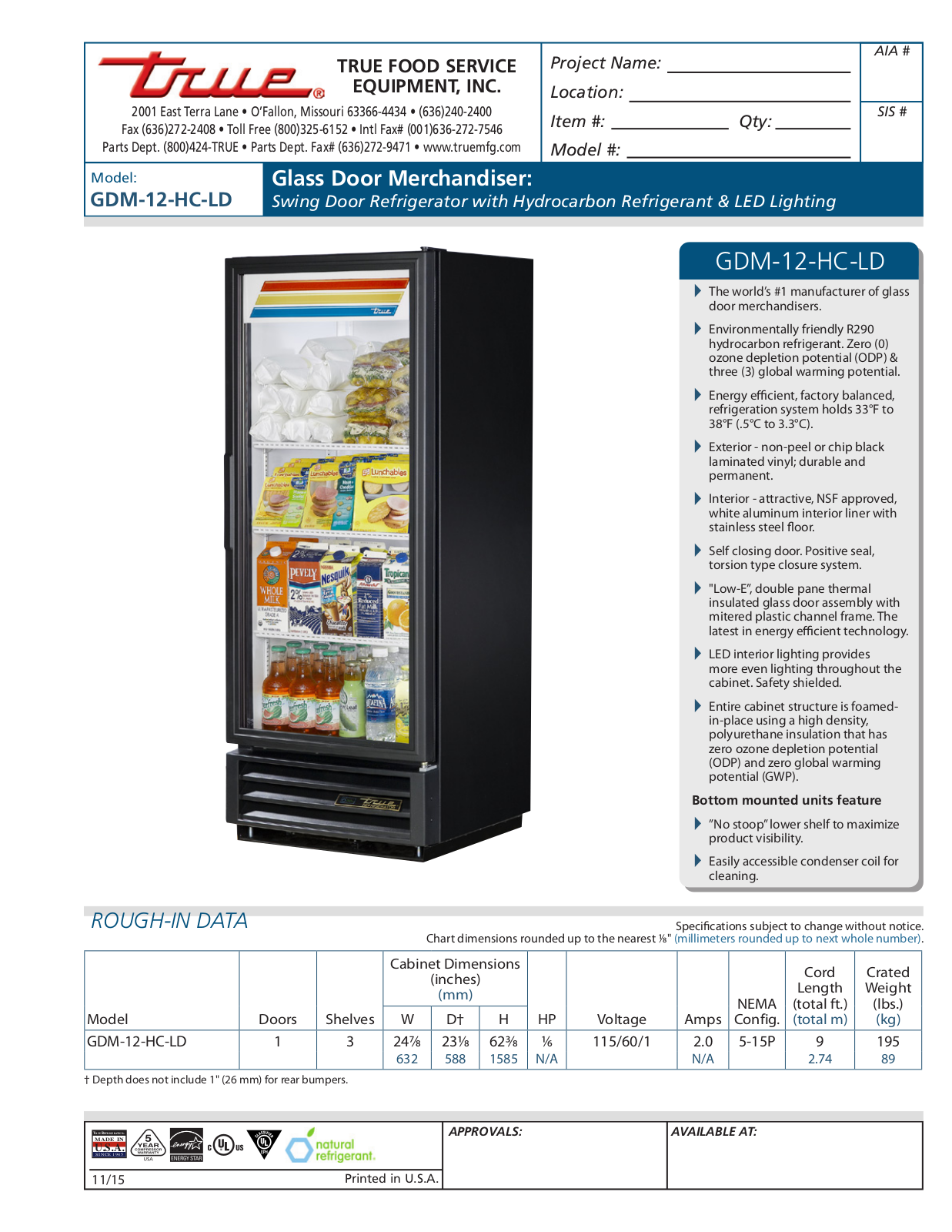 True GDM-12-HC-LD User Manual