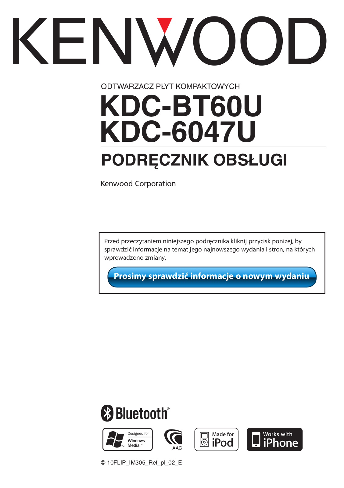 Kenwood KDC-BT60U, KDC-6047U User Manual