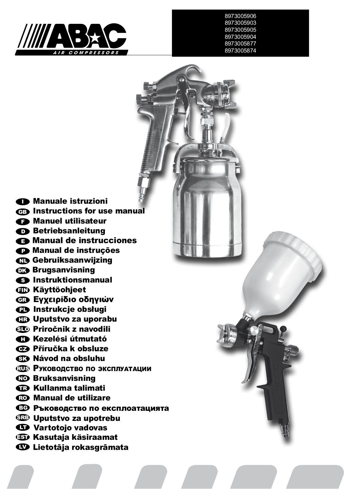 ABAC 8973005906, 8973005903, 8973005905, 8973005904, 8973005877 User manual