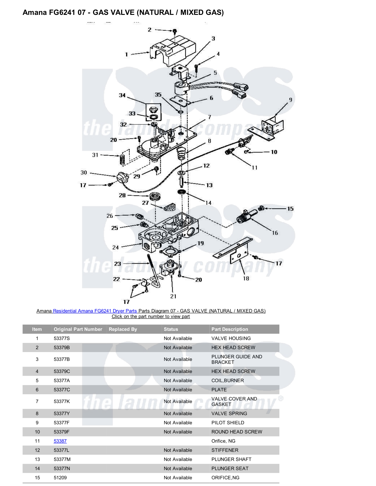 Amana FG6241 Parts Diagram