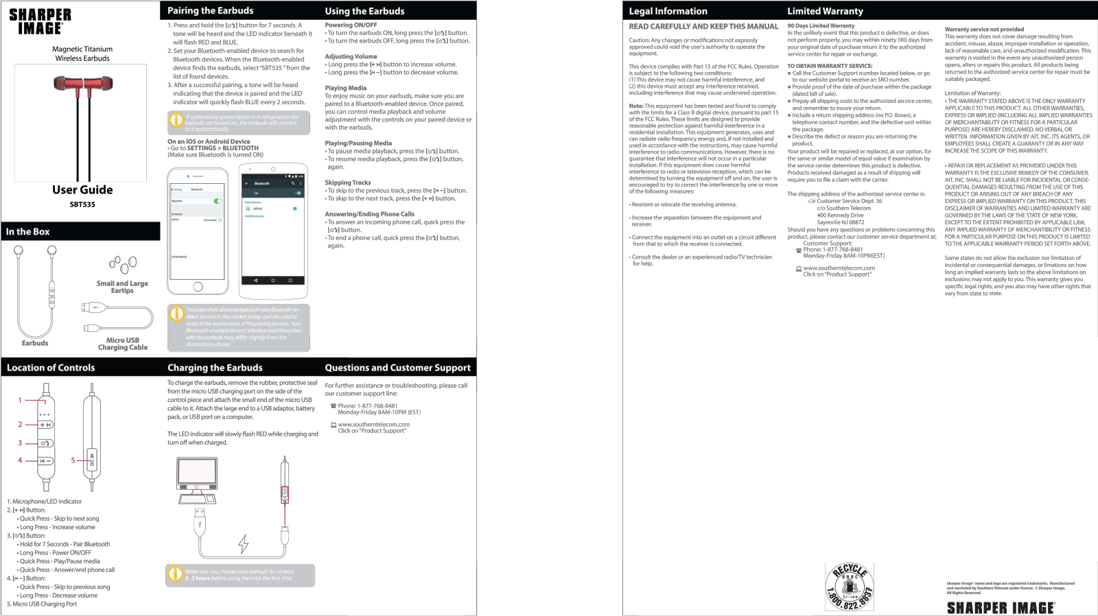 Sharper image SBT535 User Manual